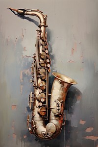 Close up on pale saxophone painting performance saxophonist.
