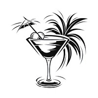 Cocktail martini drink black.