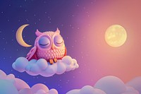Cute night owl background cartoon astronomy outdoors.