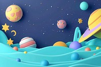 Cute outer space background cartoon creativity volleyball.