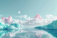 Cute arctic lake background landscape mountain outdoors.