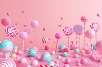 Cute candy pop background lollipop dessert food.