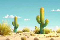 Cute desert with cactus background landscape outdoors nature.