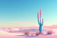 Cute desert with cactus background landscape outdoors nature.