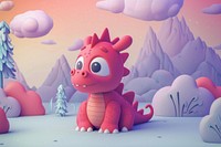 Cute dragon background cartoon toy representation.