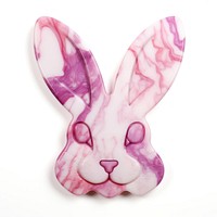 Rabbit shape marble texture white background representation celebration.