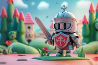 Cute knight background cartoon representation creativity.
