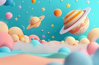 Cute space and galaxy background cartoon confectionery celebration.
