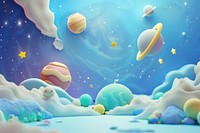 Cute space and galaxy background cartoon nature astronomy.