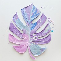 Acrylic pouring leaf purple shape petal.