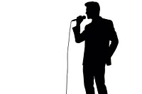 Man singer silhouette clip art microphone adult white.