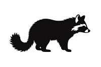 Raccoon silhouette clip art animal mammal white background.
