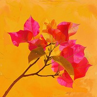 Silkscreen of a bougainvillea art painting flower.