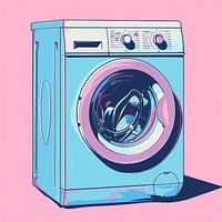Silkscreen of a washing machine appliance dryer blue.