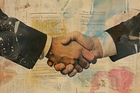Business handshake ephemera border adult togetherness agreement.