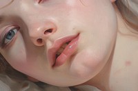 Close up on pale a cosmetic portrait skin baby.