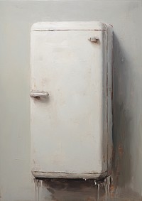 Close up on pale a fridge painting old architecture.