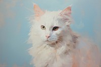 Close up on pale Cat painting animal mammal.