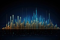 Abstract data graph with charts city outdoors night.