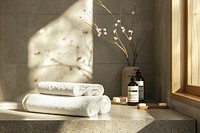 Massage room of wellness spa towel interior design architecture.