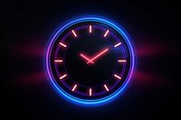 Abstract background clock neon technology.