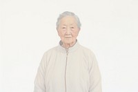 Grandmother portrait adult white background.