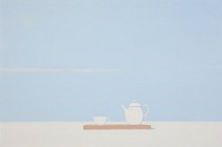 Tea painting teapot white.