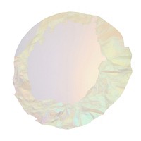 Holographic moon ripped paper white background crumpled dishware.