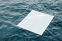 Poster floating on water surface mockup outdoors transportation reflection.