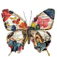 Butterfly collage cutouts animal insect art.