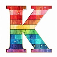 Rainbow with alphabet K pattern symbol font.