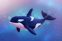 Cute orca whale background cartoon animal fish.