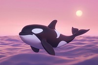 Cute orca whale background outdoors cartoon animal.