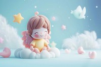 Cute angel background fantasy cartoon toy.