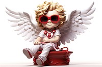 Cupid statue with sunglasses angel cute toy.