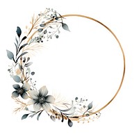 Floral circle frame jewelry pattern art.