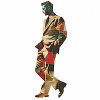 Man shape collage cutouts footwear fashion adult.