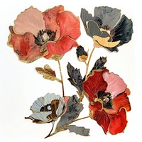 Poppy shape collage cutouts painting flower petal.
