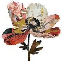 Poppy shape collage cutouts flower plant leaf.