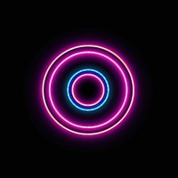 Movie roll icon neon spiral light.