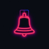 Bell icon neon light night.