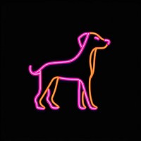 Dog icon neon purple line.
