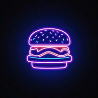 Hamburger icon neon line illuminated.