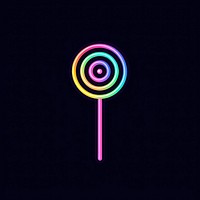 Lollipop icon candy line neon.
