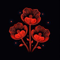 Poppies icon pattern flower nature.