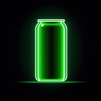 Soda can icon neon light green.