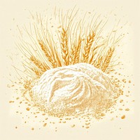 Silkscreen of a flour powder sunlight drawing.