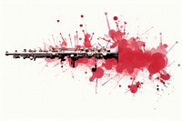 Silkscreen of clarinet oboe red white background.