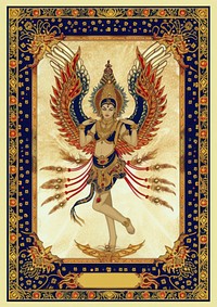 An thai traditional angel tapestry art representation.