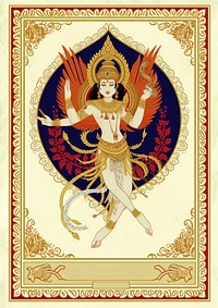 An thai traditional angel gold art representation.